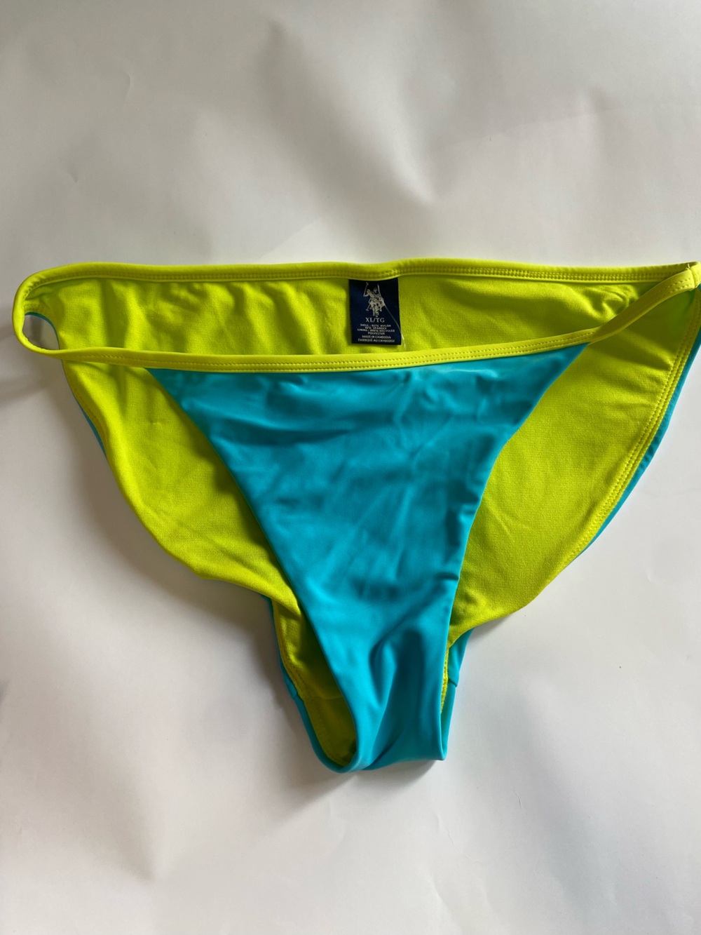 U.S. Polo Assn. Turquoise and Neon Yellow Swim Bottom FREE